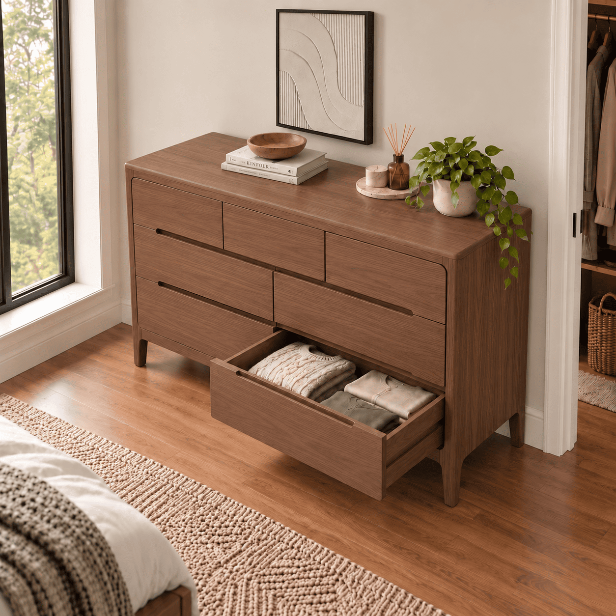 Seattle Natural Solid Oak 3+4 Chest of Drawers