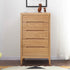 Seattle Natural Solid Oak 5 Drawers Tall Boy