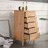 Seattle Natural Solid Oak 5 Drawers Tall Boy