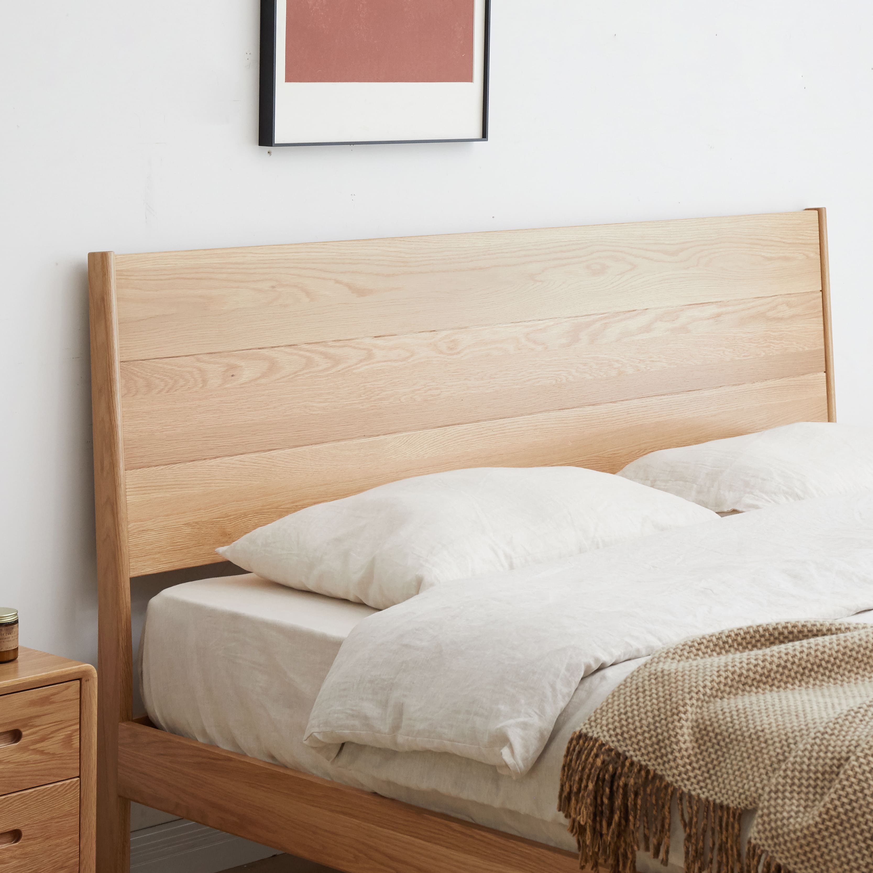 Seattle Natural Solid Oak Bed Frame