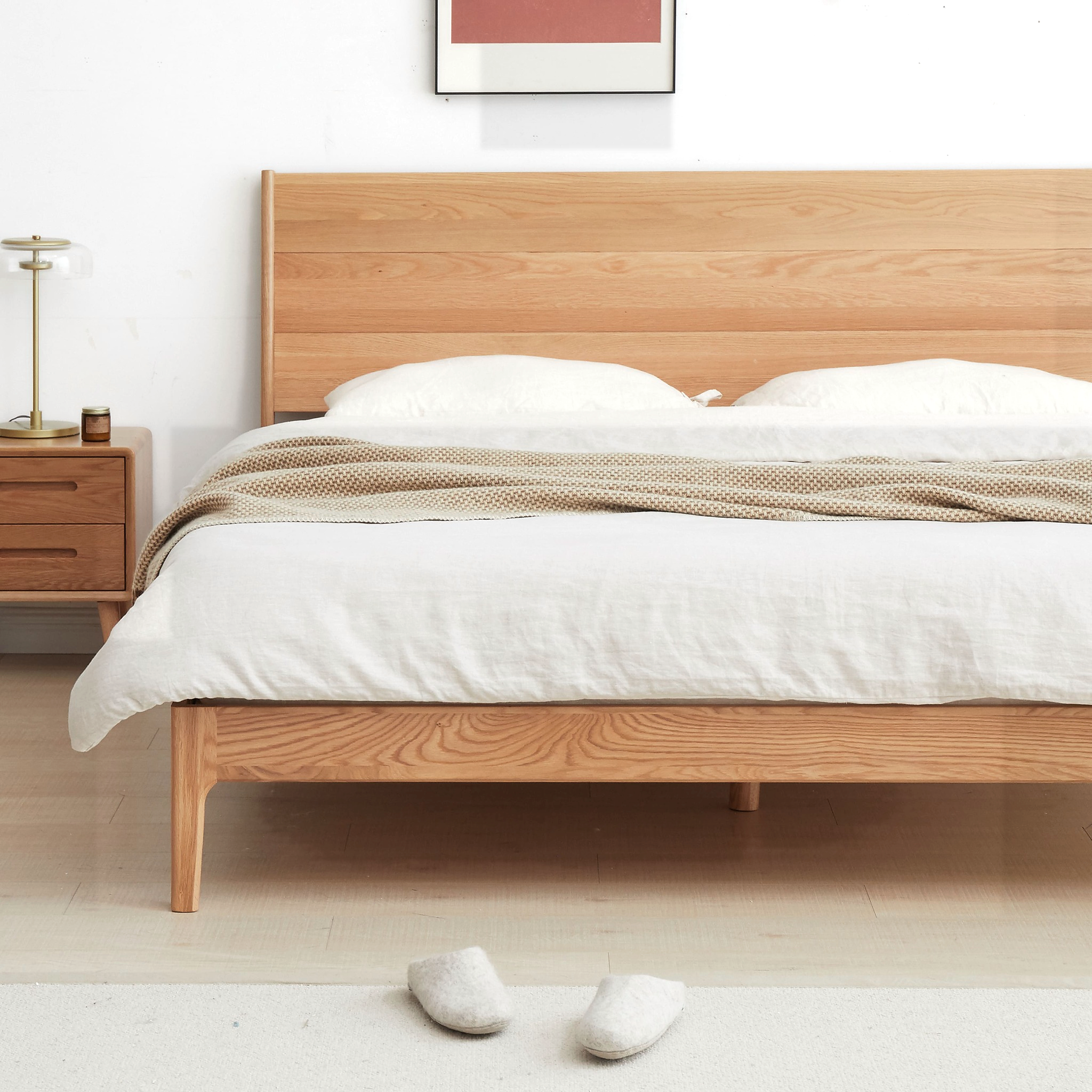 Seattle Natural Solid Oak Bed Frame