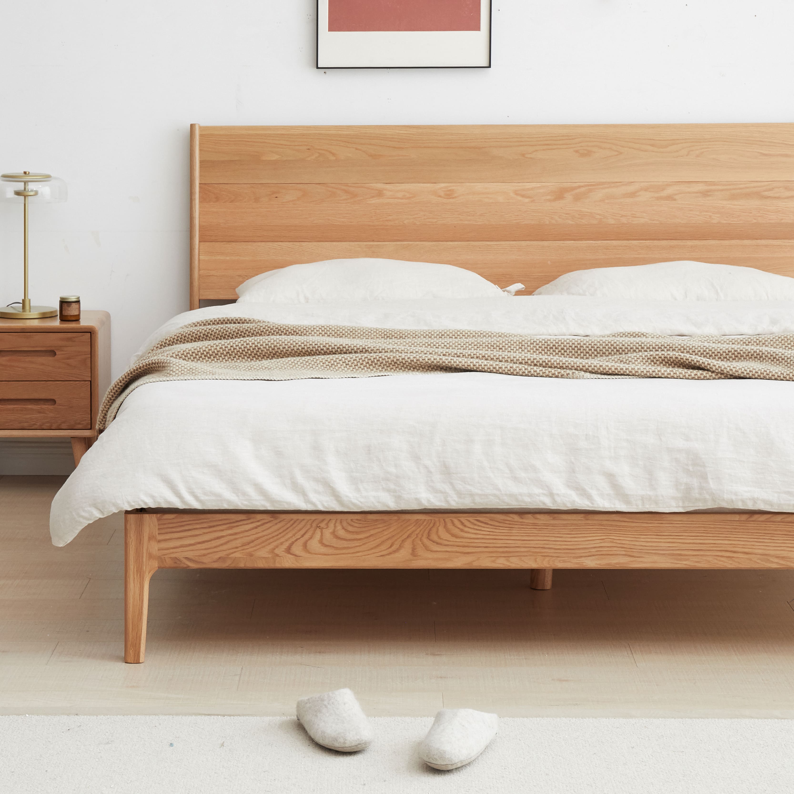 Seattle Natural Solid Oak Bed Frame