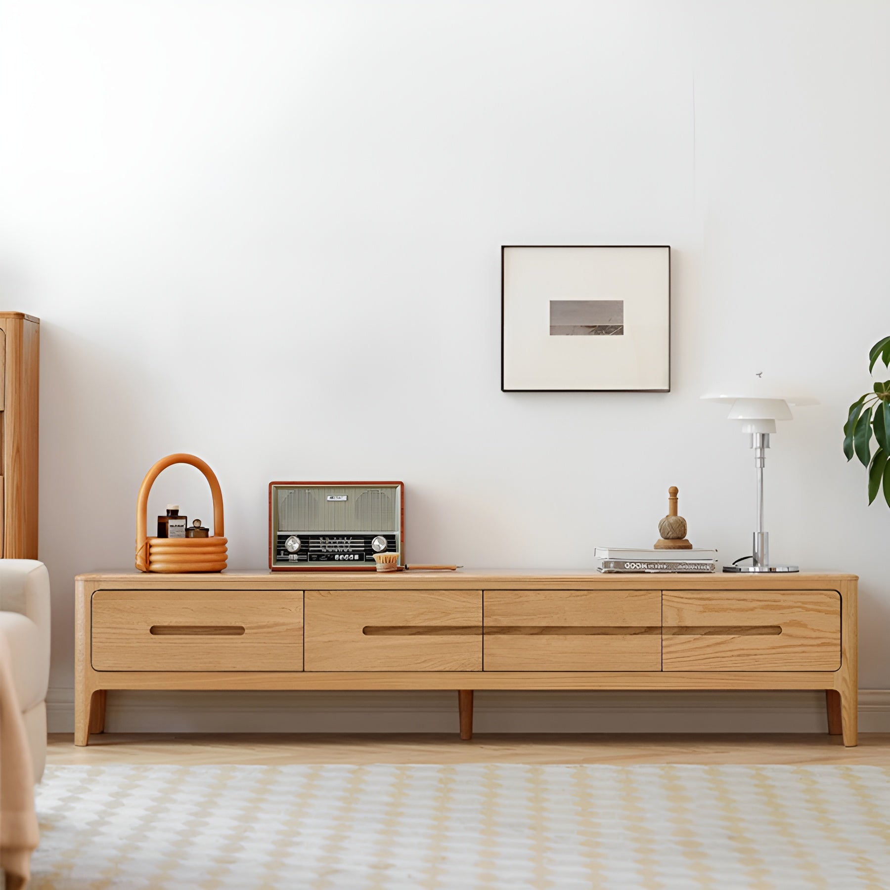 Seattle Natural Solid Oak Entertainment Unit Design Three