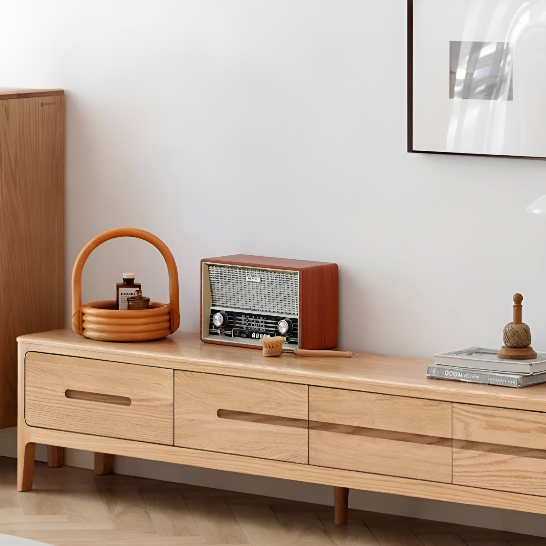 Seattle Natural Solid Oak Entertainment Unit Design Three