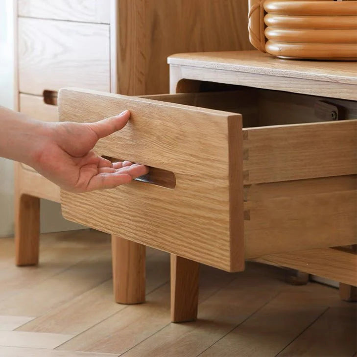 Seattle Natural Solid Oak Entertainment Unit Design Three