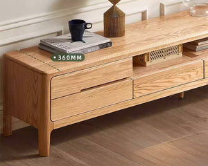 Seattle Natural Solid Oak Entertainment Unit Design Two - Oak Furniture Store & Sofas