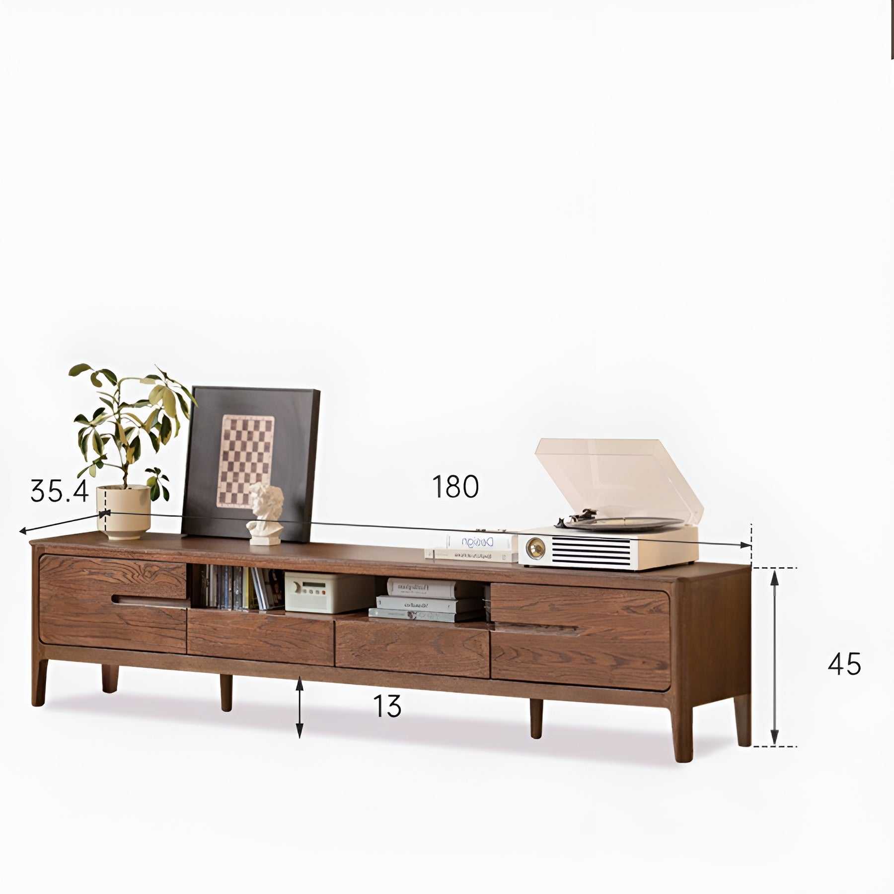 Seattle Natural Solid Oak Entertainment Unit in Walnut Colour | Oak Furniture Store