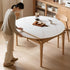 Seattle Natural Solid Oak Extendable Dining Table with Ceramic Marble Top
