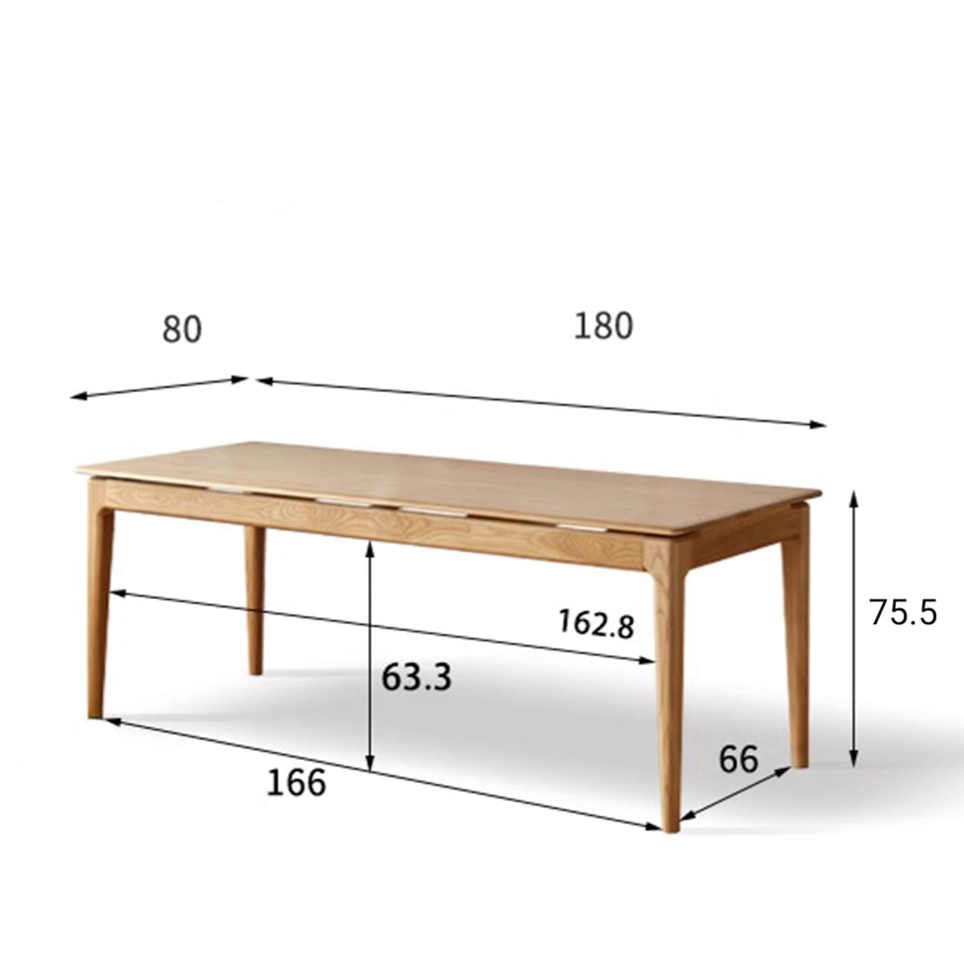 Seattle Natural Solid Ash Large Dining Table Office Desk