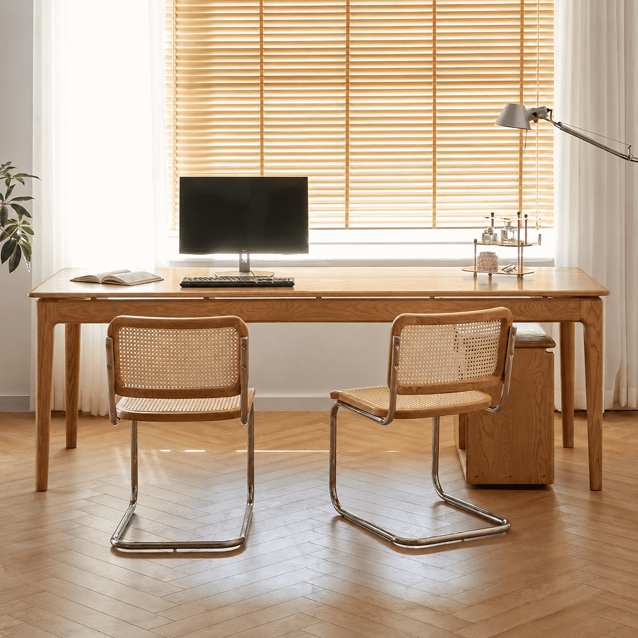 Seattle Natural Solid Ash Large Dining Table Office Desk