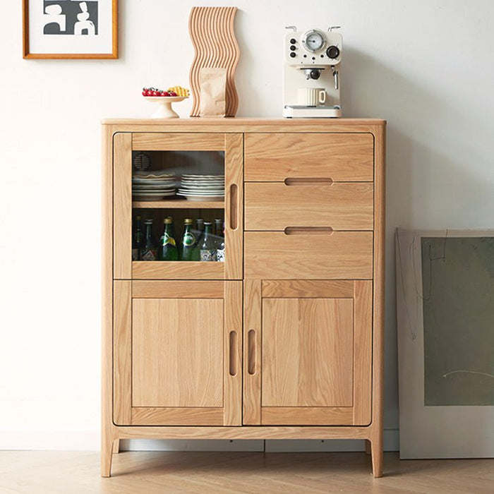 Seattle Natural Solid Oak Tall Sideboard