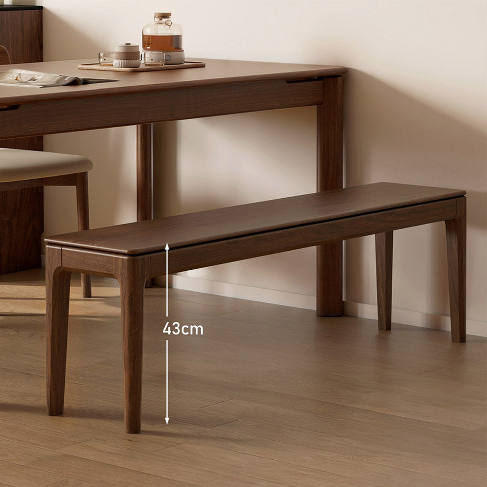 Seattle Natural Solid Walnut Dining Bench