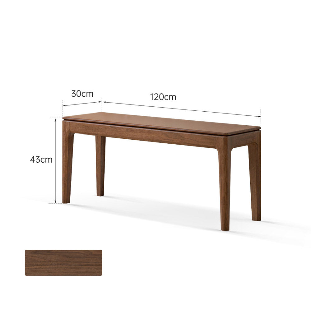 Seattle Natural Solid Walnut Dining Bench