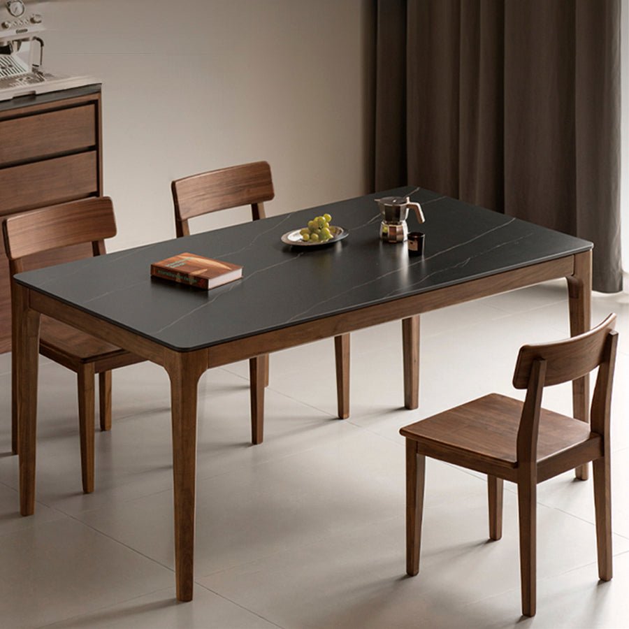 Seattle Natural Solid Walnut Dining Table with Ceramic Top | Oak Furniture Store