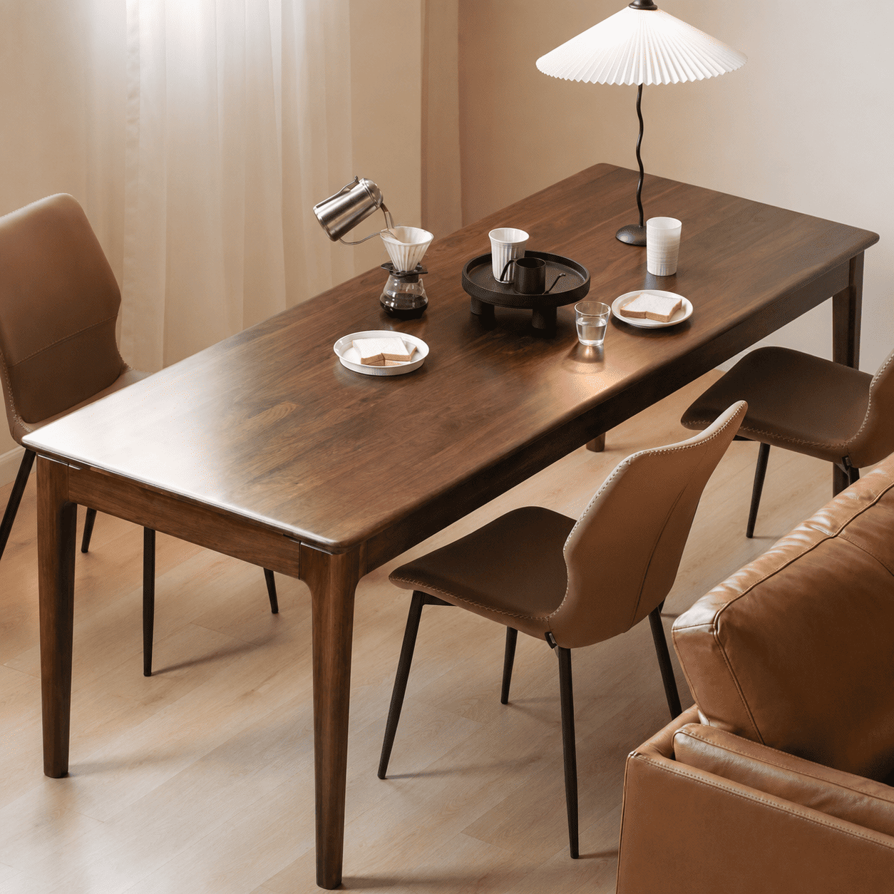 Seattle Natural Solid Walnut Large Dining Table Office Desk