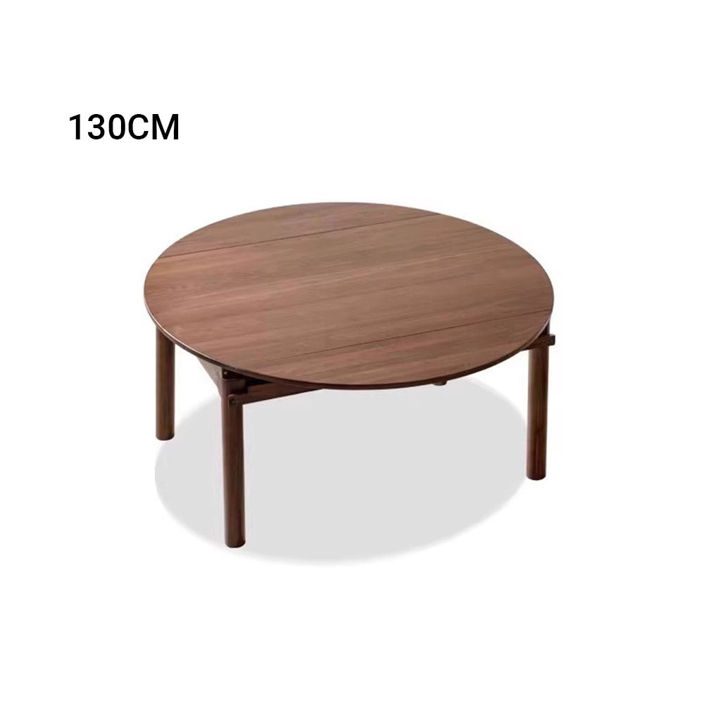 Seattle Natural Solid Walnut Round Extendable Dining Table