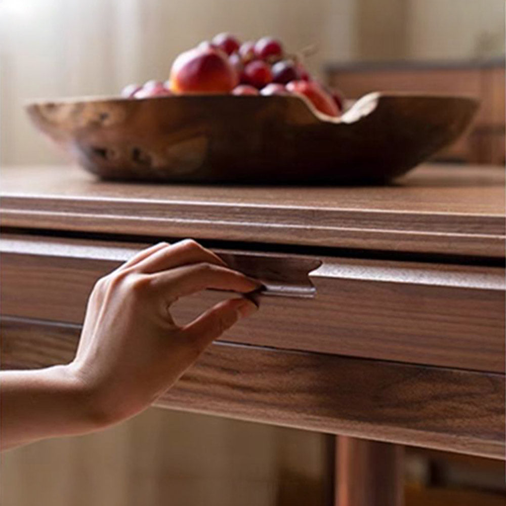 Seattle Natural Solid Walnut Round Extendable Dining Table