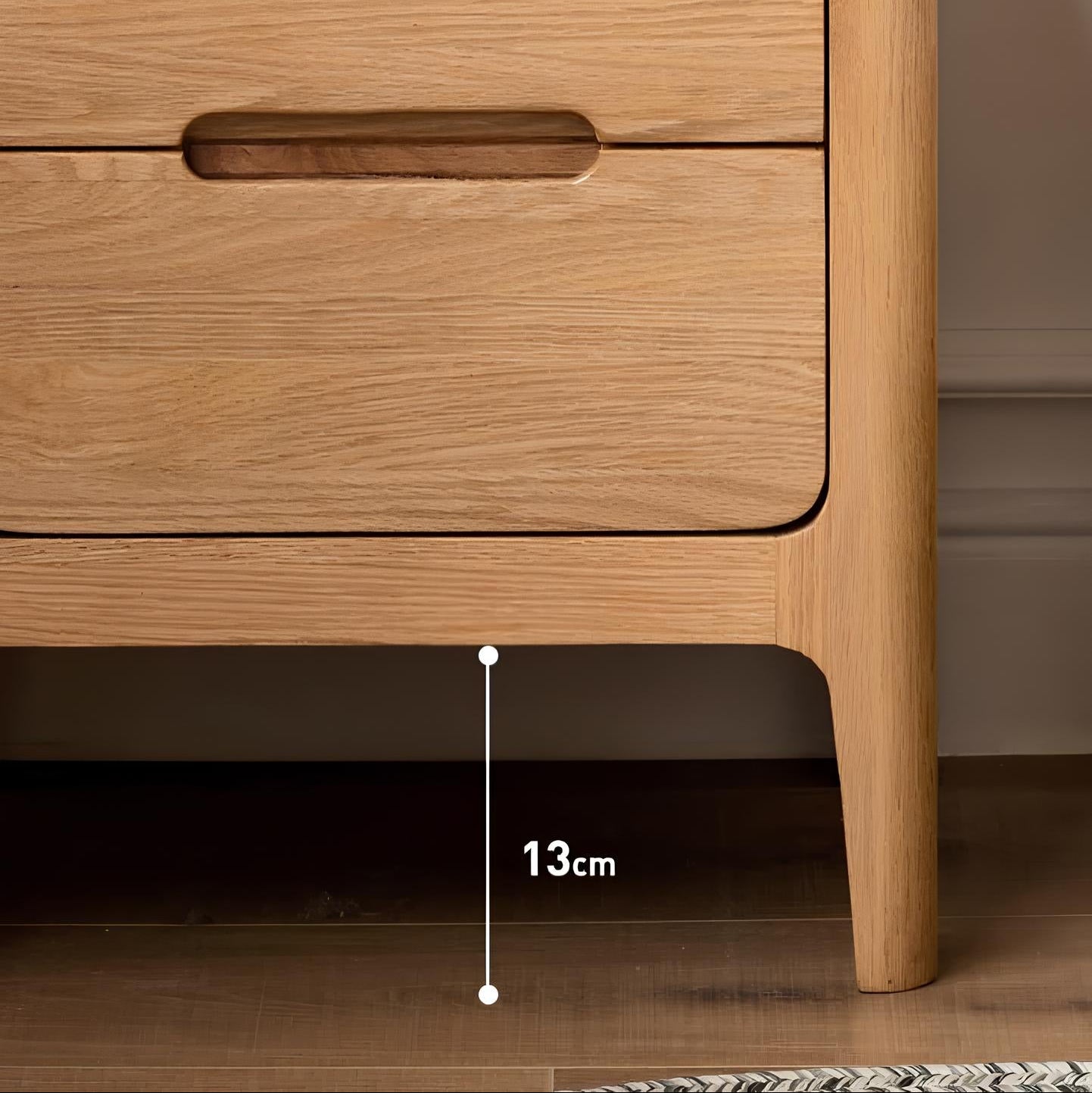 Seattle Natural Solid Oak Bedside Table Design 2