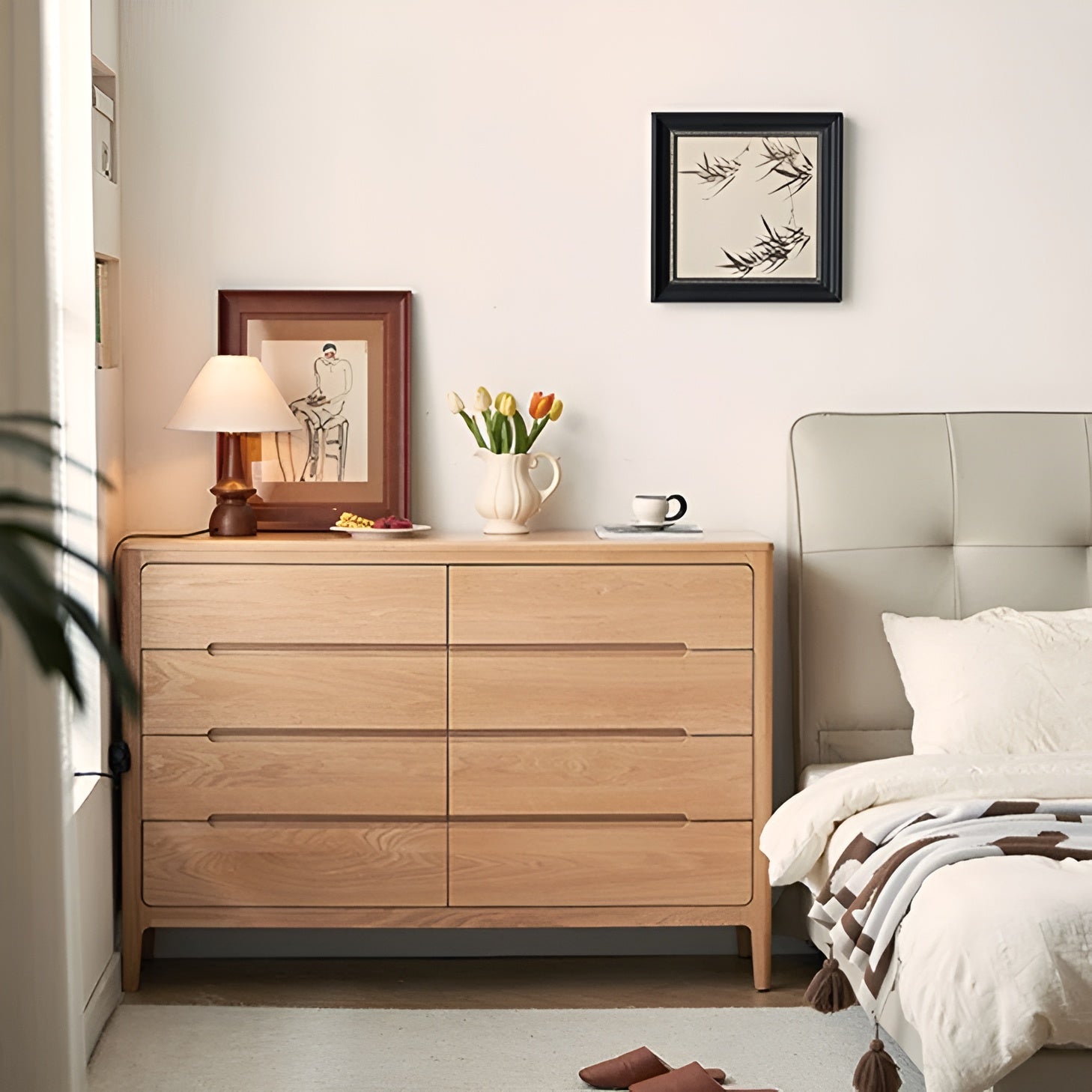 Seattle Natural Solid Oak Chest of 8 Drawers