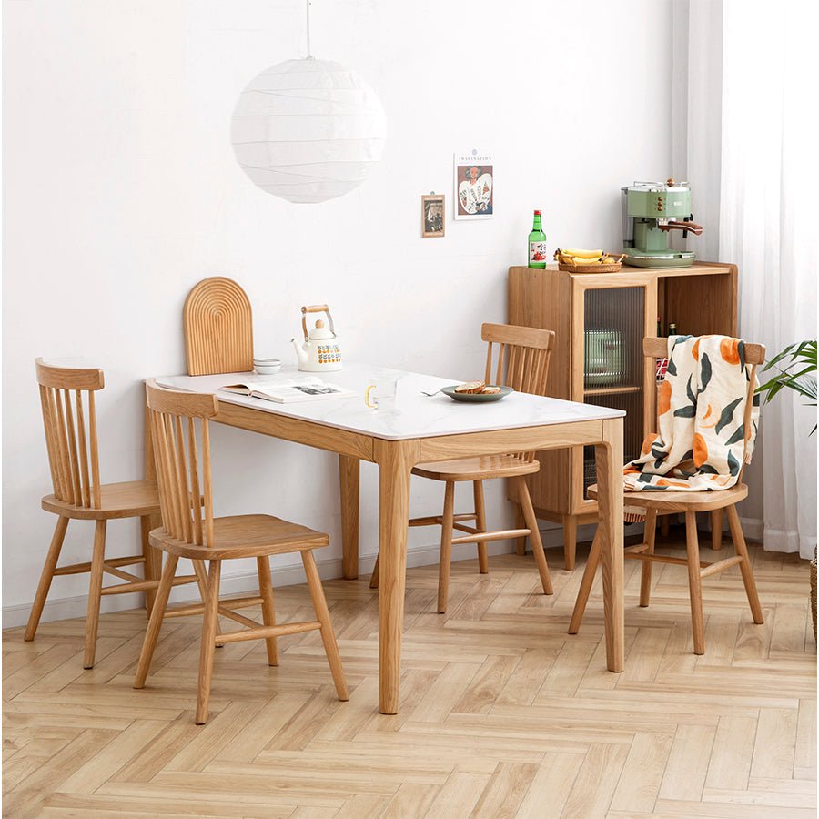 Seattle Solid Oak Dining Table with Ceramic Top | Oak Furniture Store