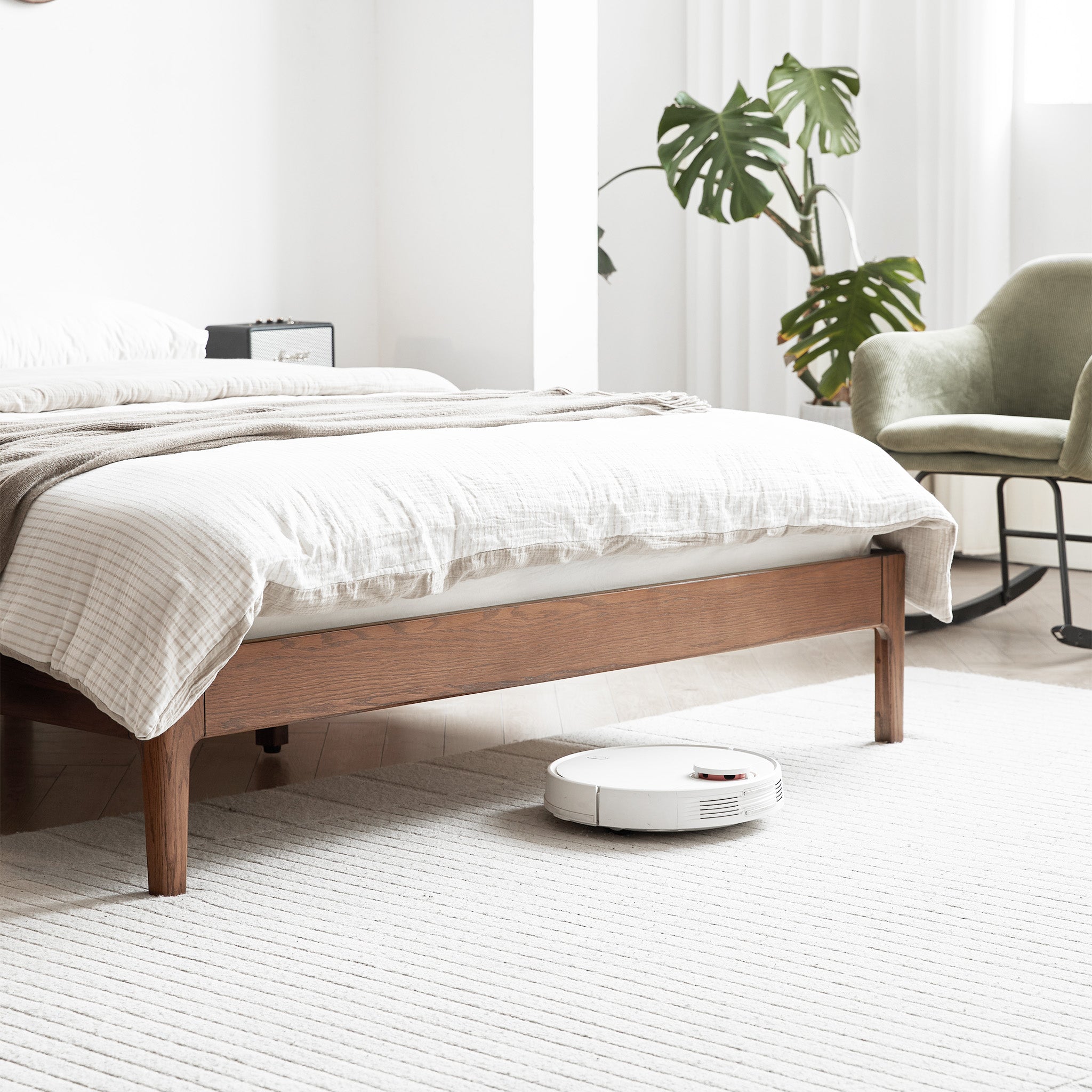 Seattle Solid Oak Platform Bed Frame