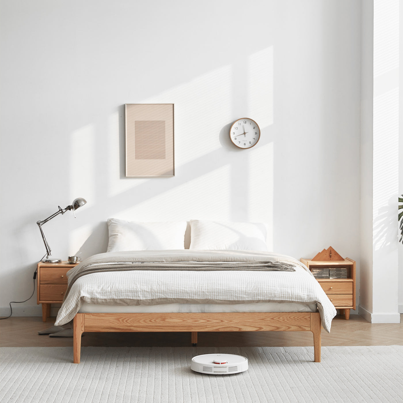 Seattle Solid Oak Platform Bed Frame & Bed Base – Oak Furniture Store ...