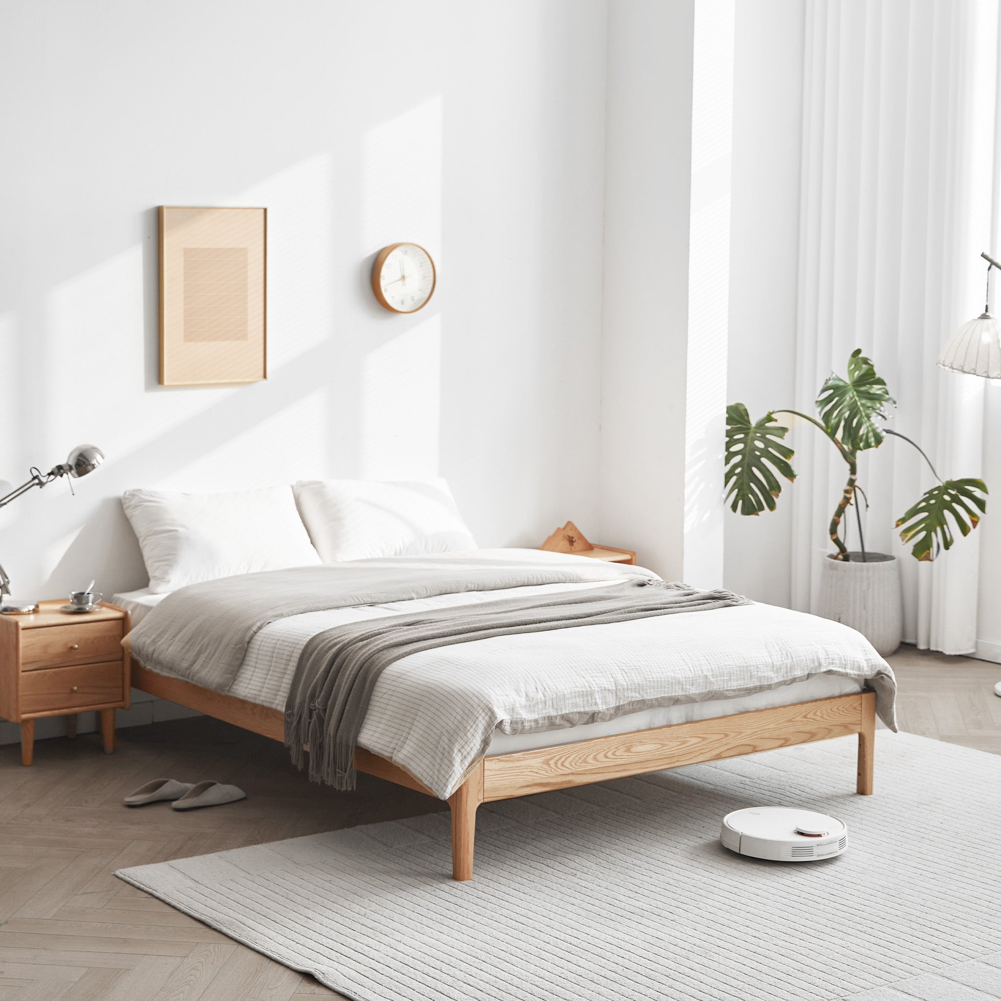 Seattle Solid Oak Platform Bed Frame