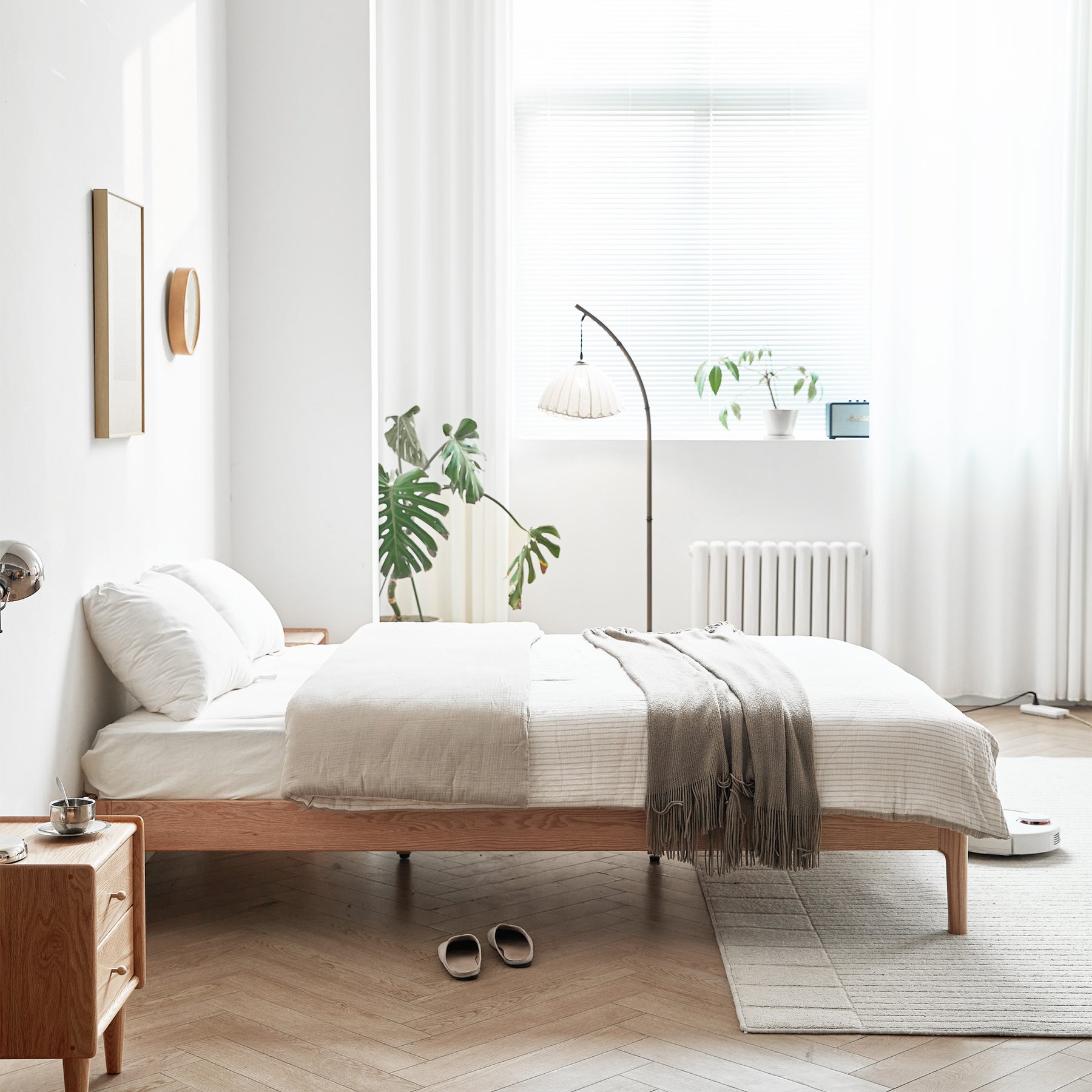 Seattle Solid Oak Platform Bed Frame & Bed Base – Oak Furniture Store ...