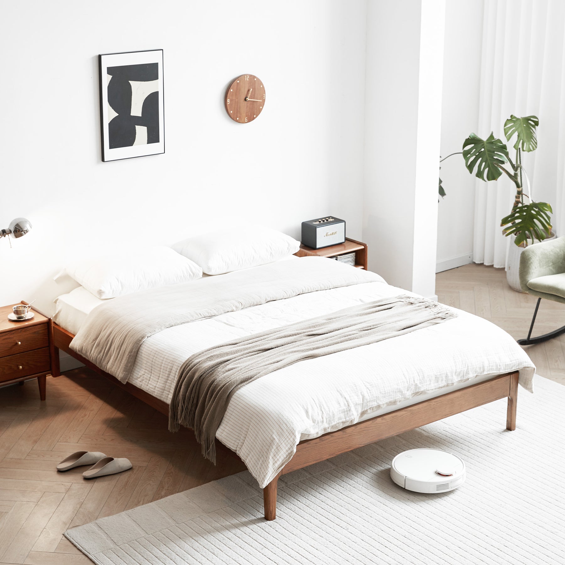 Seattle Solid Oak Platform Bed Frame & Bed Base – Oak Furniture Store ...
