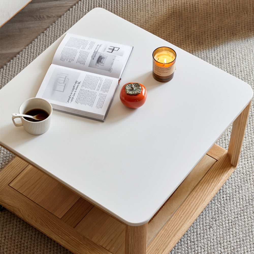 Serrada Natural Solid Oak Movable Coffee Table