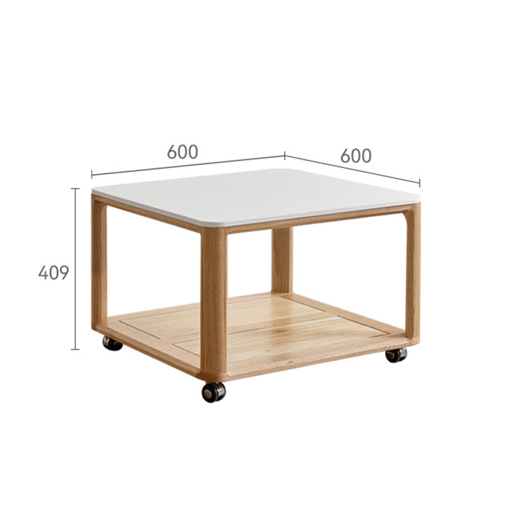 Serrada Natural Solid Oak Movable Coffee Table