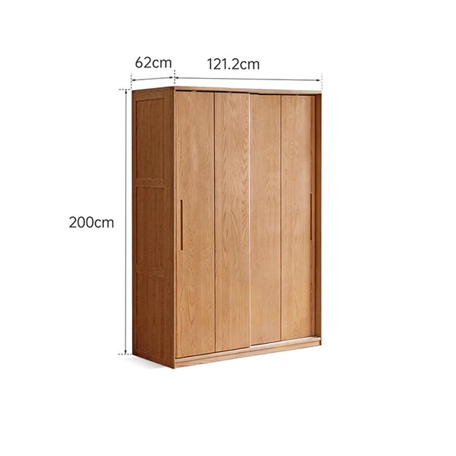 Siena Solid Oak Sliding Door Large Wardrobe - Oak Furniture Store