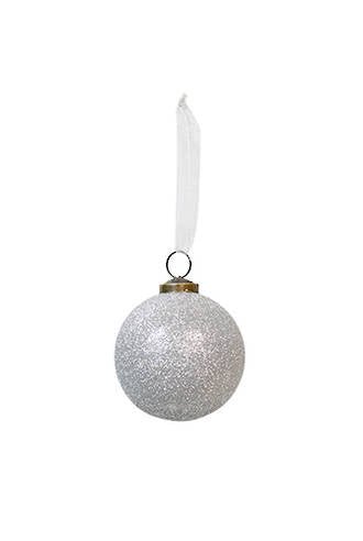 Silver Glitter Bauble FXHB484