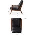 Simancas Natural Solid Walnut Genuine Leather Armchair