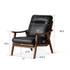Simancas Natural Solid Walnut Genuine Leather Armchair