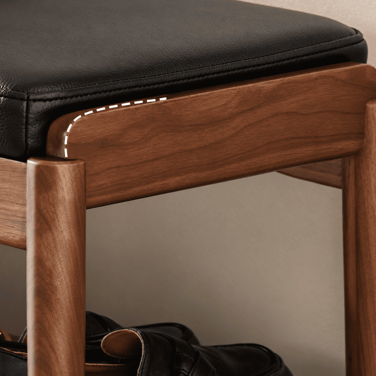 Simancas Natural Solid Walnut Shoe Bench