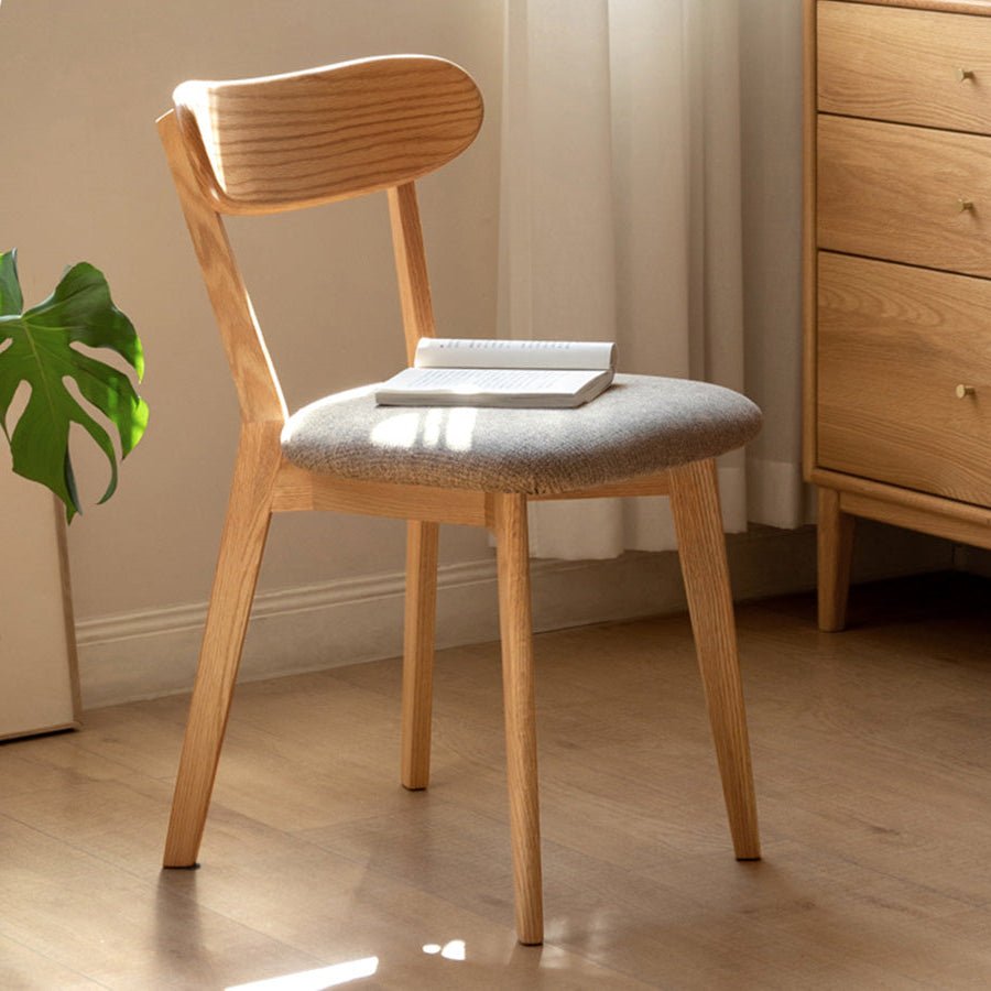 Sion Natural Solid Oak Dining Chair with Cushion | Oak Furniture Store