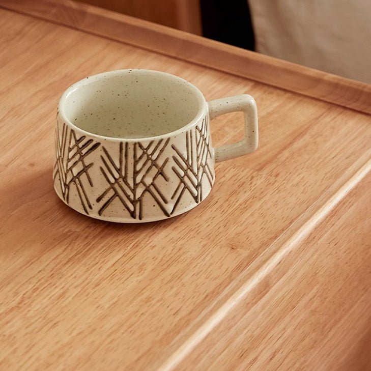 Skara Natural Solid Rubber Wood Bedside Table - Oak Furniture Store