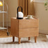 Skara Natural Solid Rubber Wood Bedside Table - Oak Furniture Store