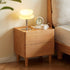 Skara Natural Solid Rubber Wood Bedside Table - Oak Furniture Store