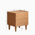 Skara Natural Solid Rubber Wood Bedside Table - Oak Furniture Store