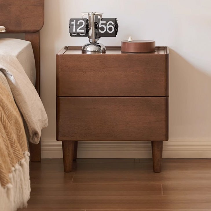 Skara Natural Solid Rubber Wood Bedside Table - Oak Furniture Store