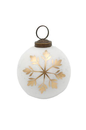 Snowflake Cut Glass Bauble White Gold F3030228 - Oak Furniture Store