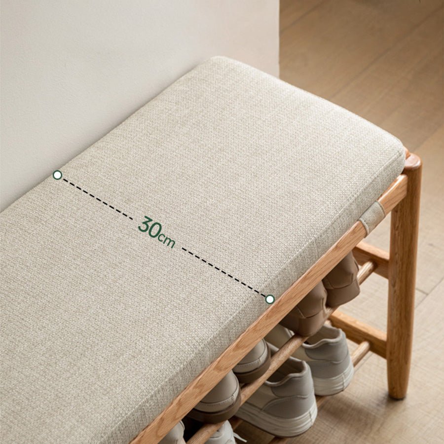 Solna Natural Solid Oak Shoe Bench | Oak Furniture Store