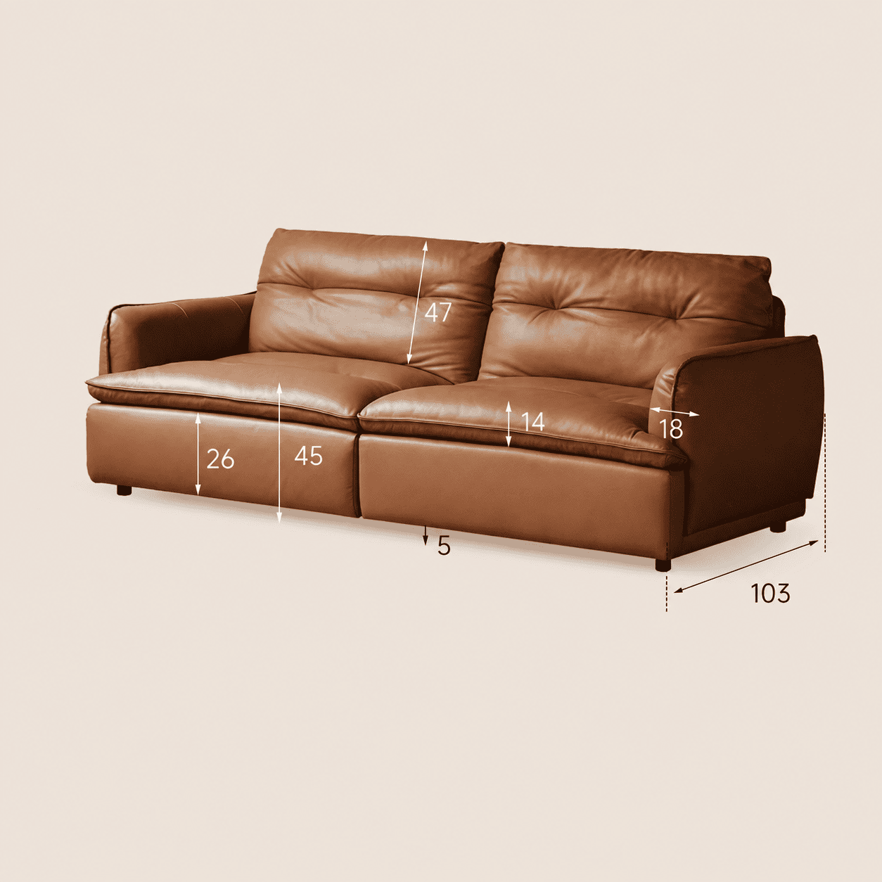 Tacoma Genuine Leather Sofa
