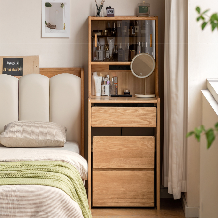 Tineo Natural Solid Oak Small Dressing Table Set