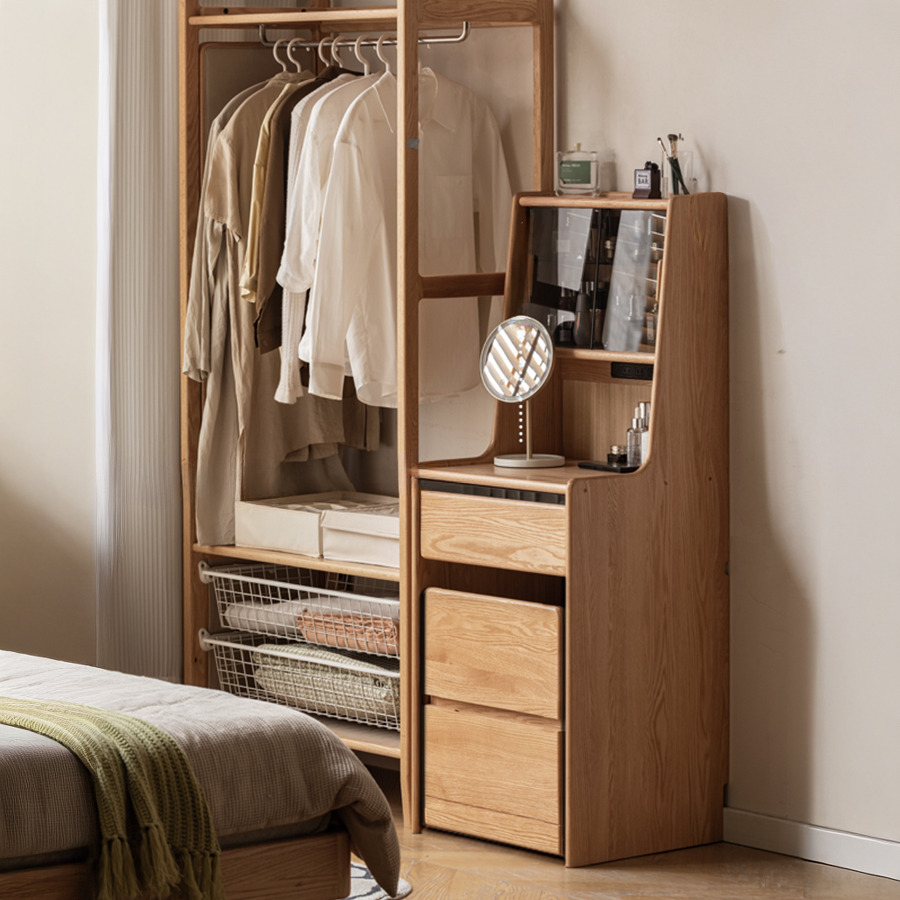 Tineo Natural Solid Oak Small Dressing Table Set