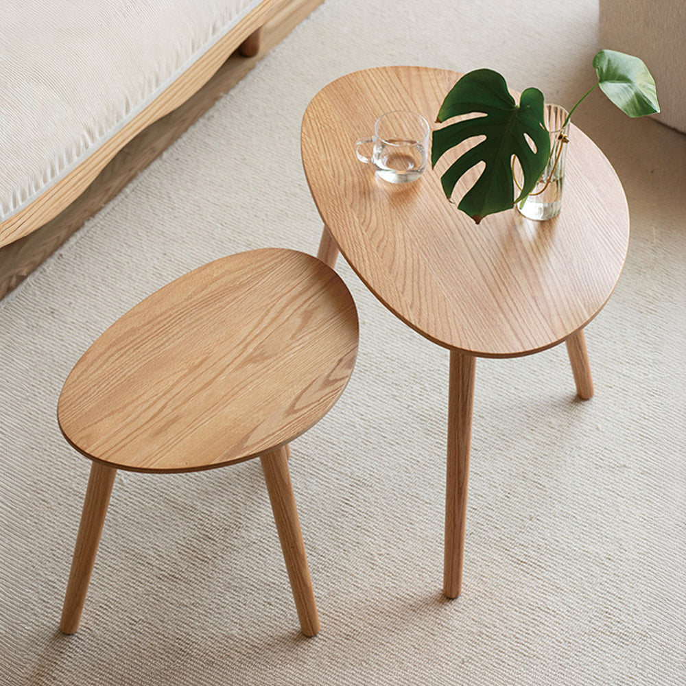 Toffia Natural Solid Oak Coffee Table Set