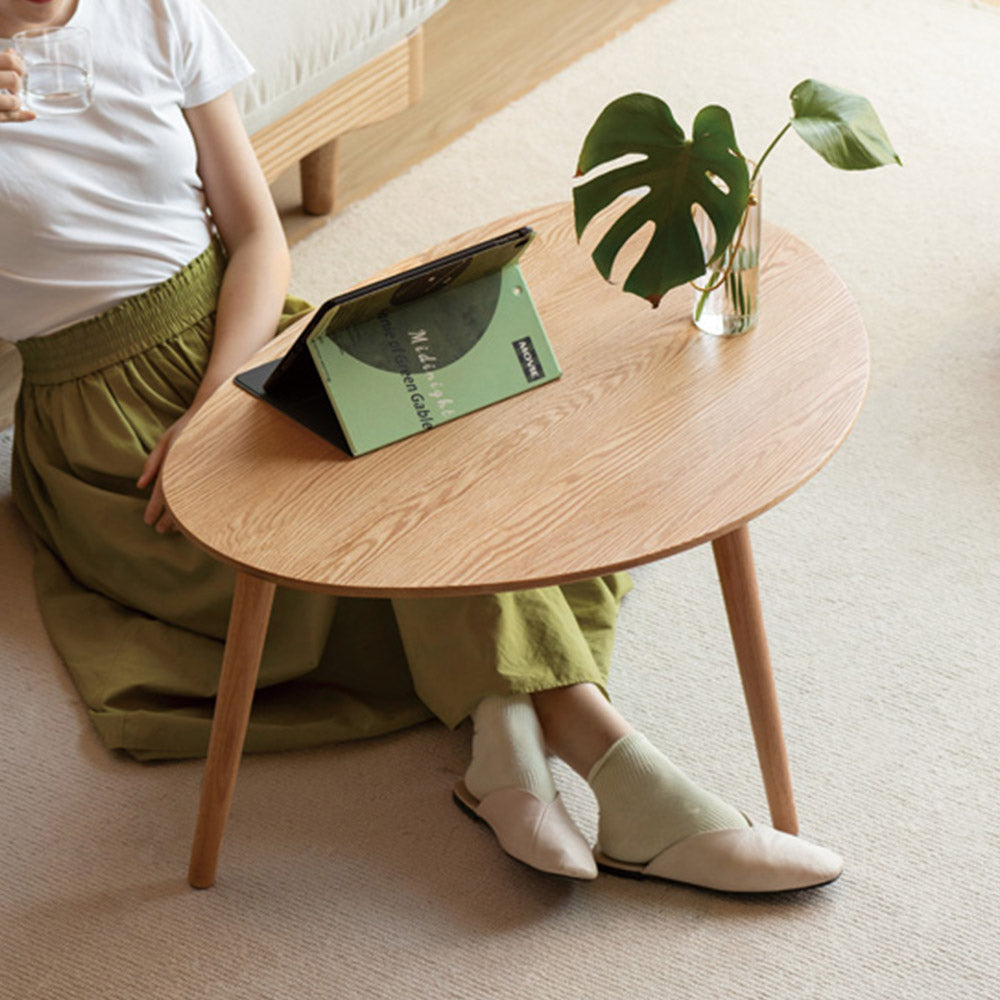 Toffia Natural Solid Oak Coffee Table Set
