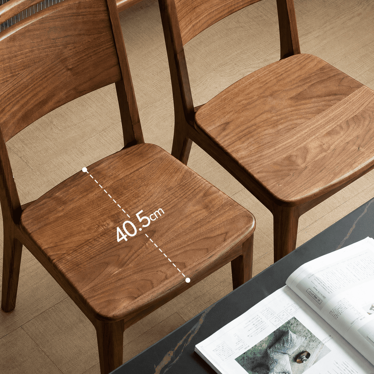 Truro walnut dining chair with natural wood grain and refined solid timber frame